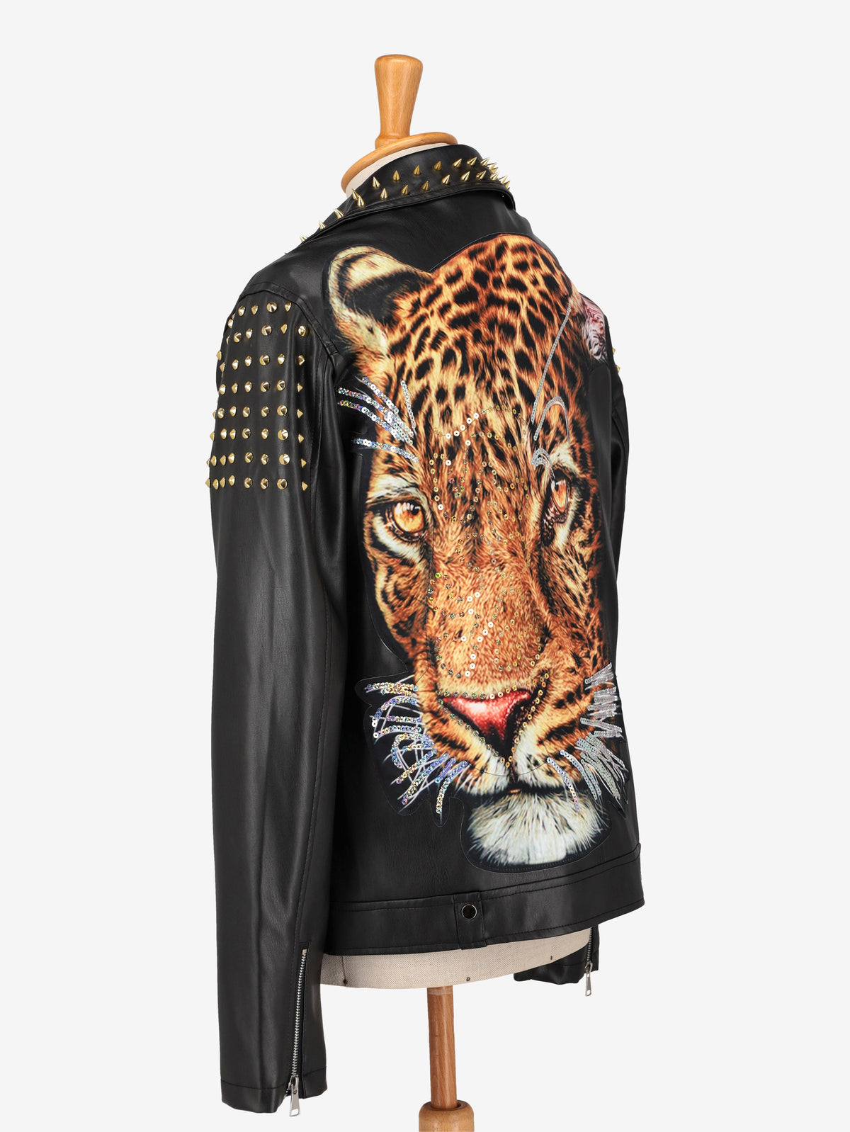 Vintage Leopard Biker Jacket WCV250856.02  Vintage