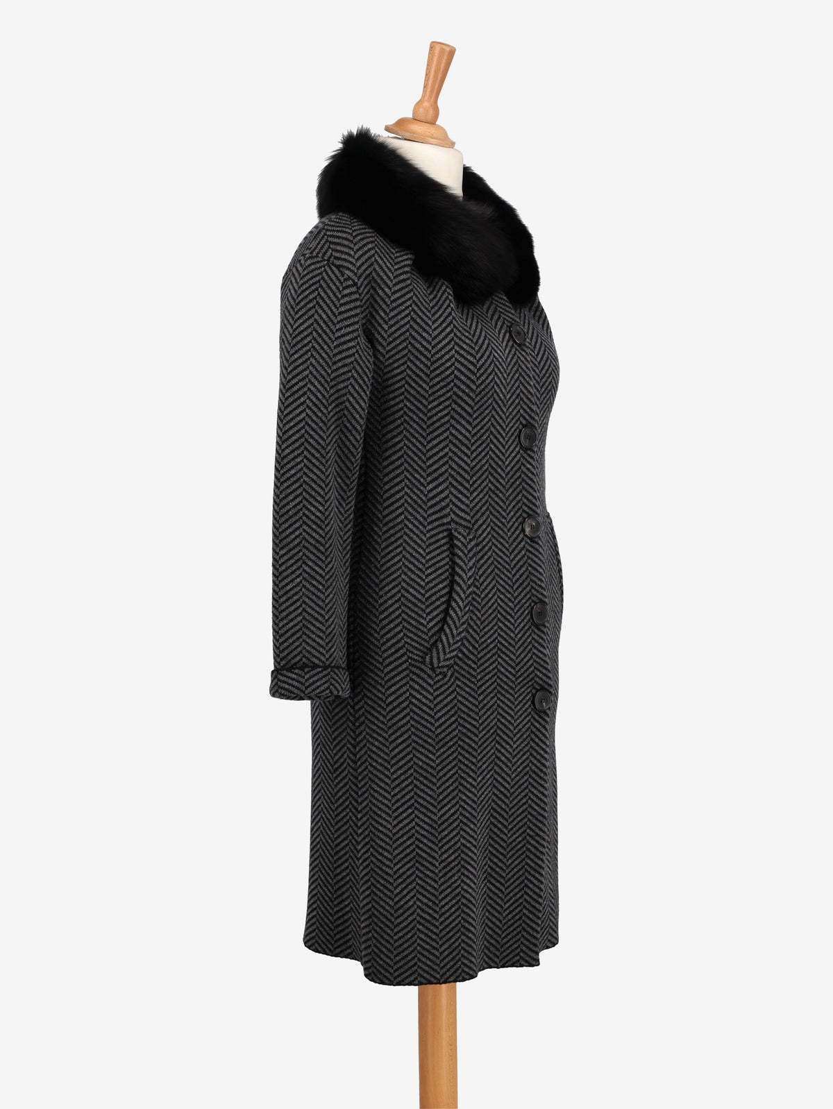 Dior Herringbone Wool Coat