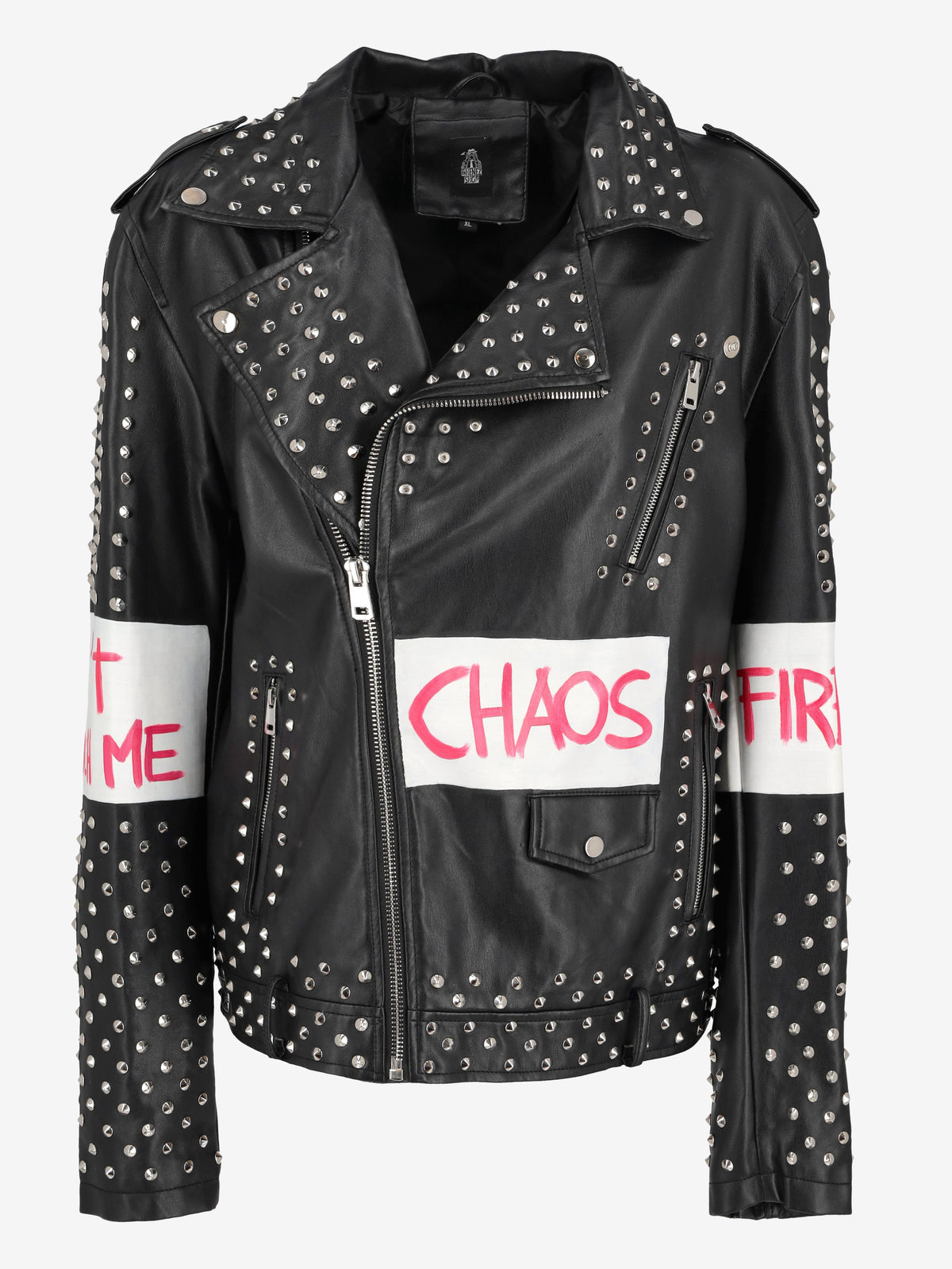 Vintage Lettering Biker Jacket WCV250856.03  Vintage