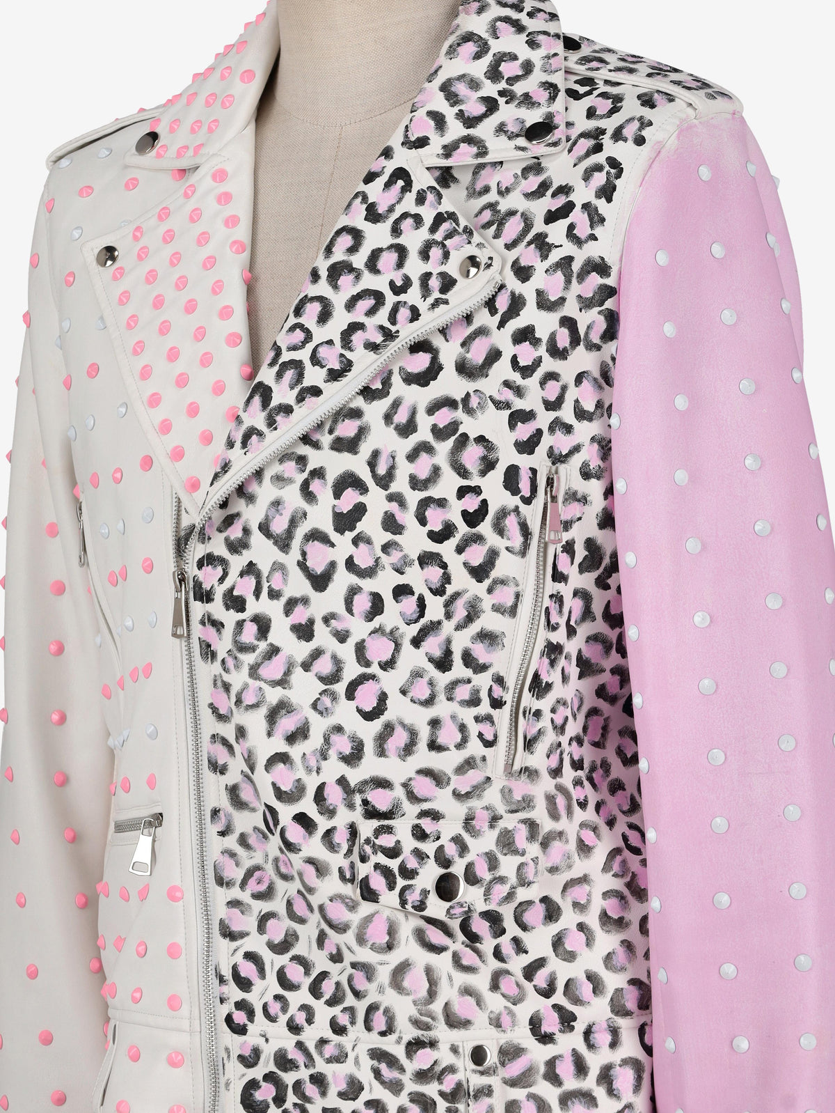 Vintage Pink Animalier Biker Jacket WCV250856.05  Vintage