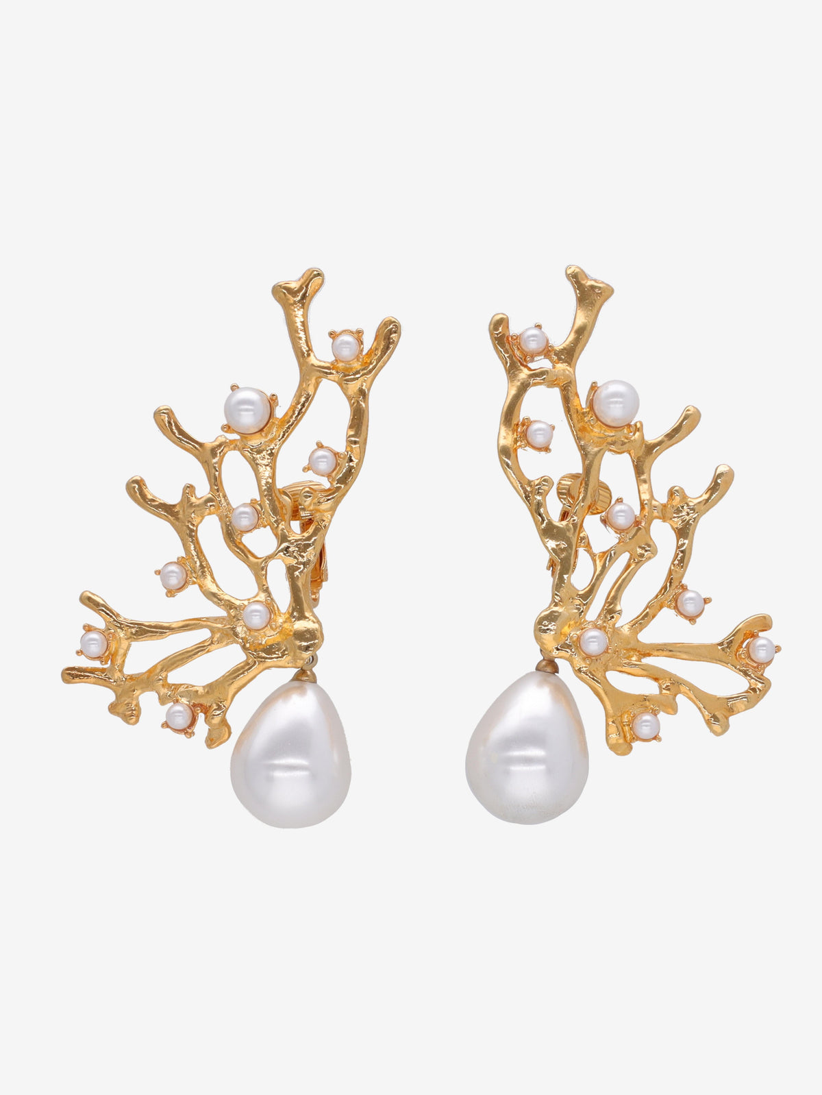 Kenneth Jay Lane Gold Coral Earrings CVR24.1.165  Kenneth Jay Lane