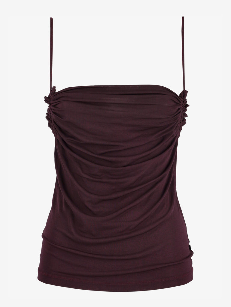 canottaGianfranco Ferré Burgundy Top - 90s