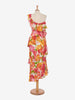 André Laug One-Shoulder Floral Dress