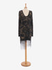 Roberto Cavalli Black silk dress embroidered with appliqués