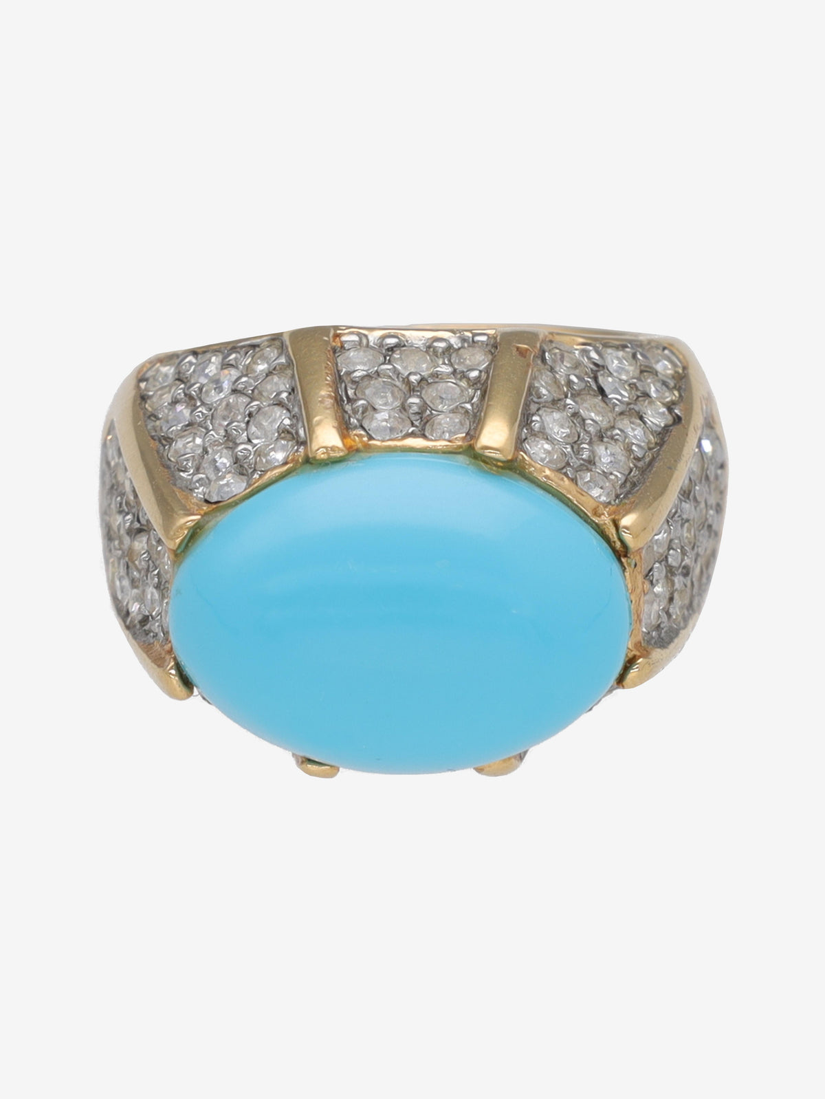 Kenneth Jay Lane Turquoise Oval Ring CVR24.1.105  Kenneth Jay Lane