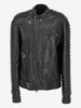 Vintage Black Studs Biker Jacket WCV250885  Vintage