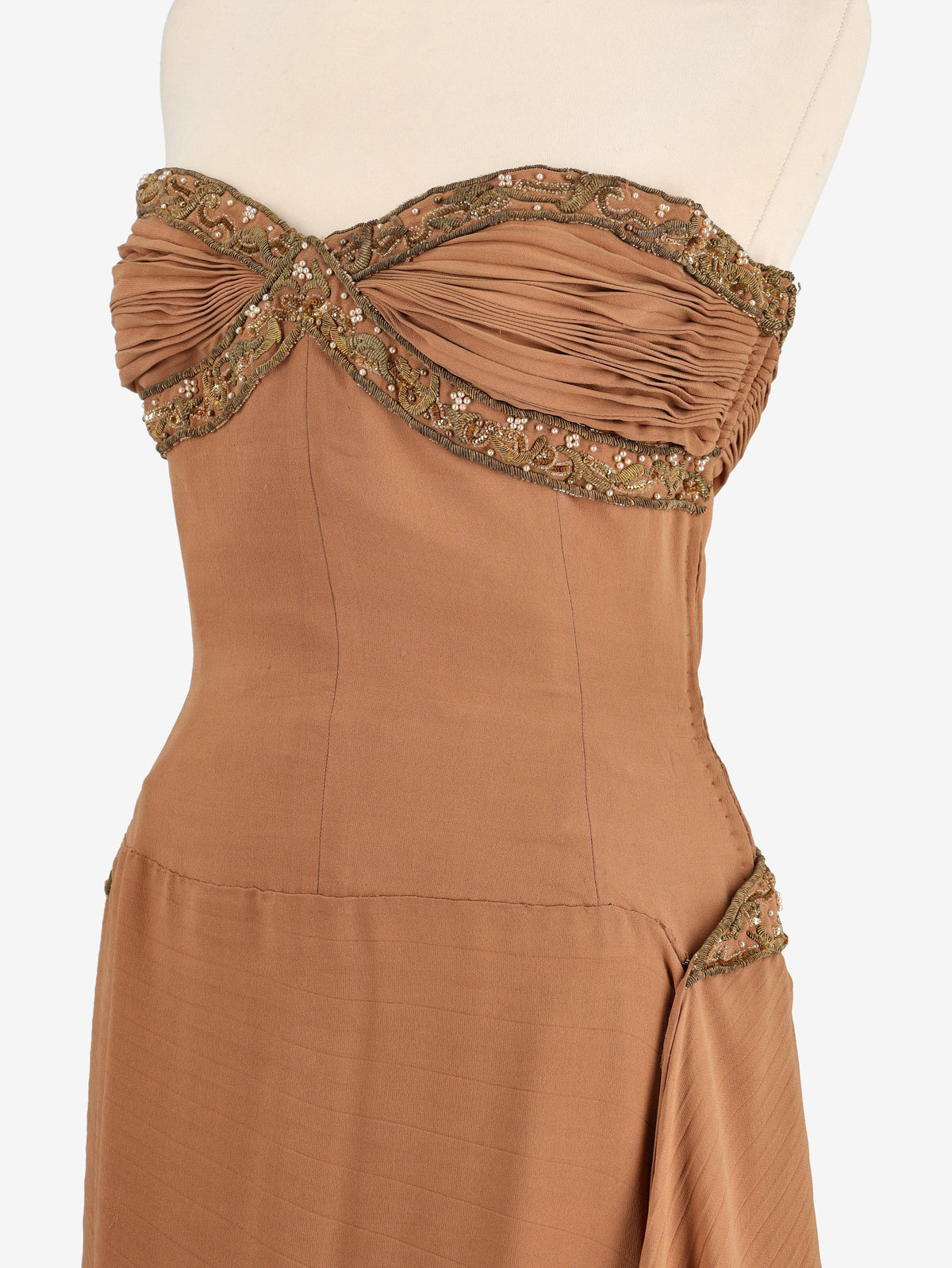 Vintage Pleated Long Dress