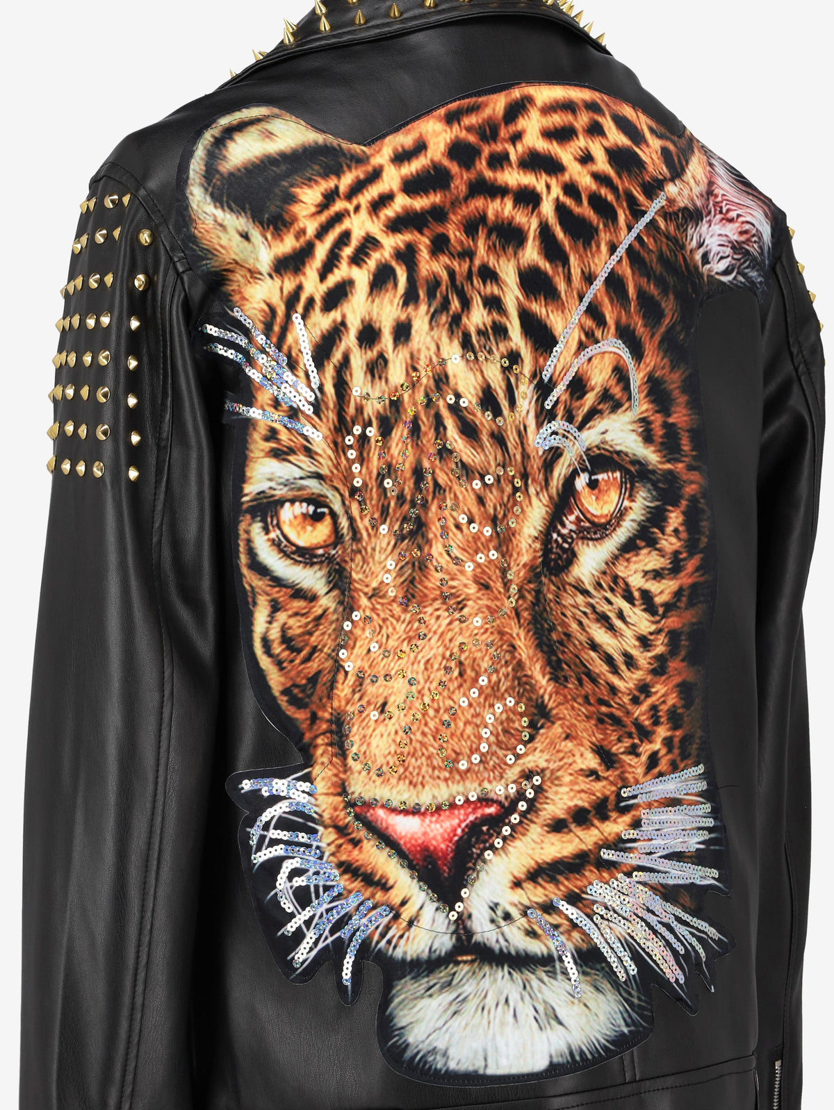 Vintage Leopard Biker Jacket WCV250856.02  Vintage