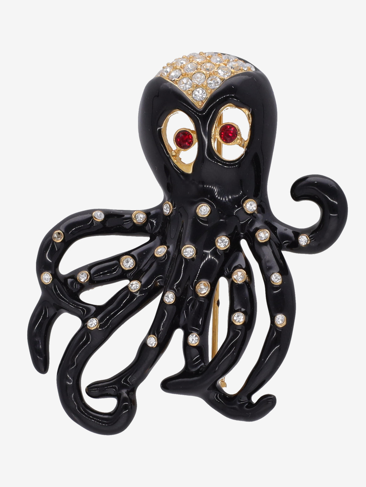 Kenneth Jay Lane Black Octopus Brooch CVR24.1.136  Kenneth Jay Lane