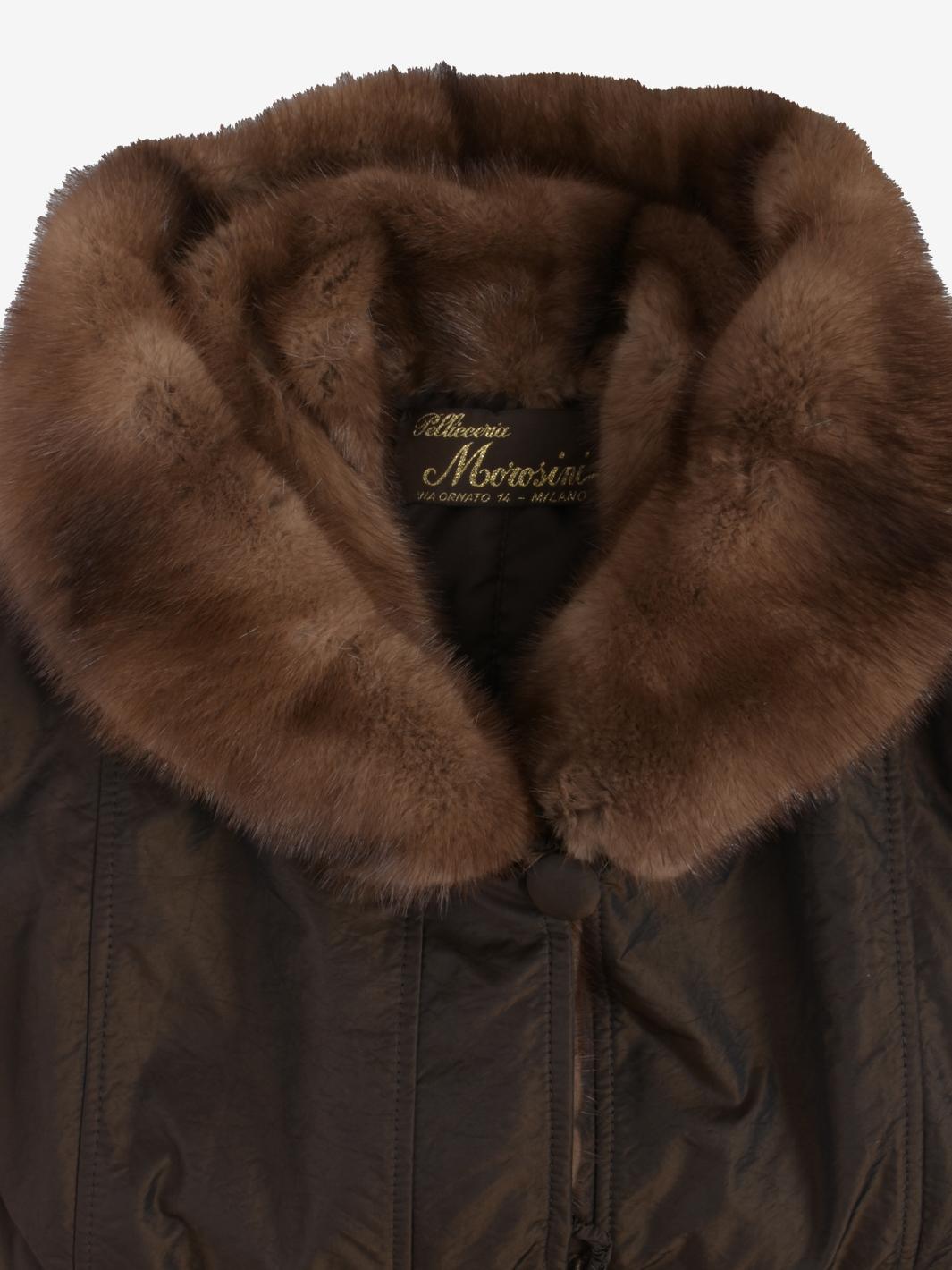 Vintage Coat In Technical Fabric And Fur