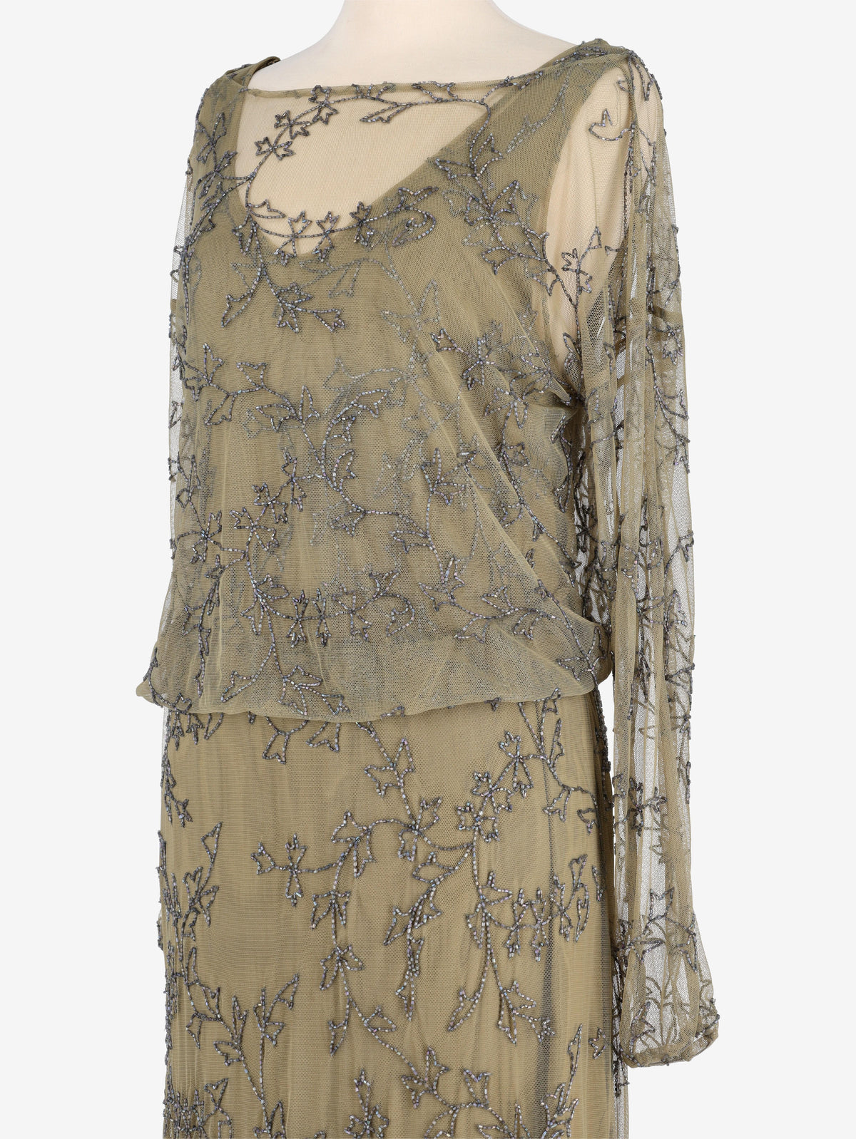 Vintage Embroidered Long Dress<BR/>