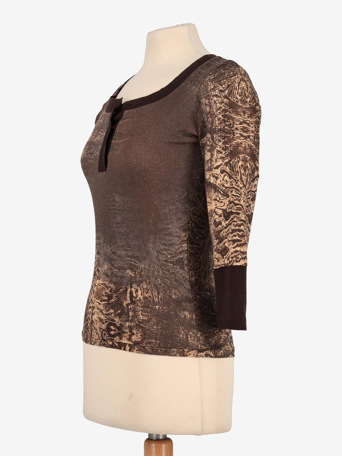 Roberto Cavalli Chocolate Shirt W24121253.13  Roberto Cavalli