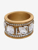 Gianfranco Ferré Gold Maxi Bracelet With White Rhinestones