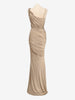 Champagne Draped Long Dress