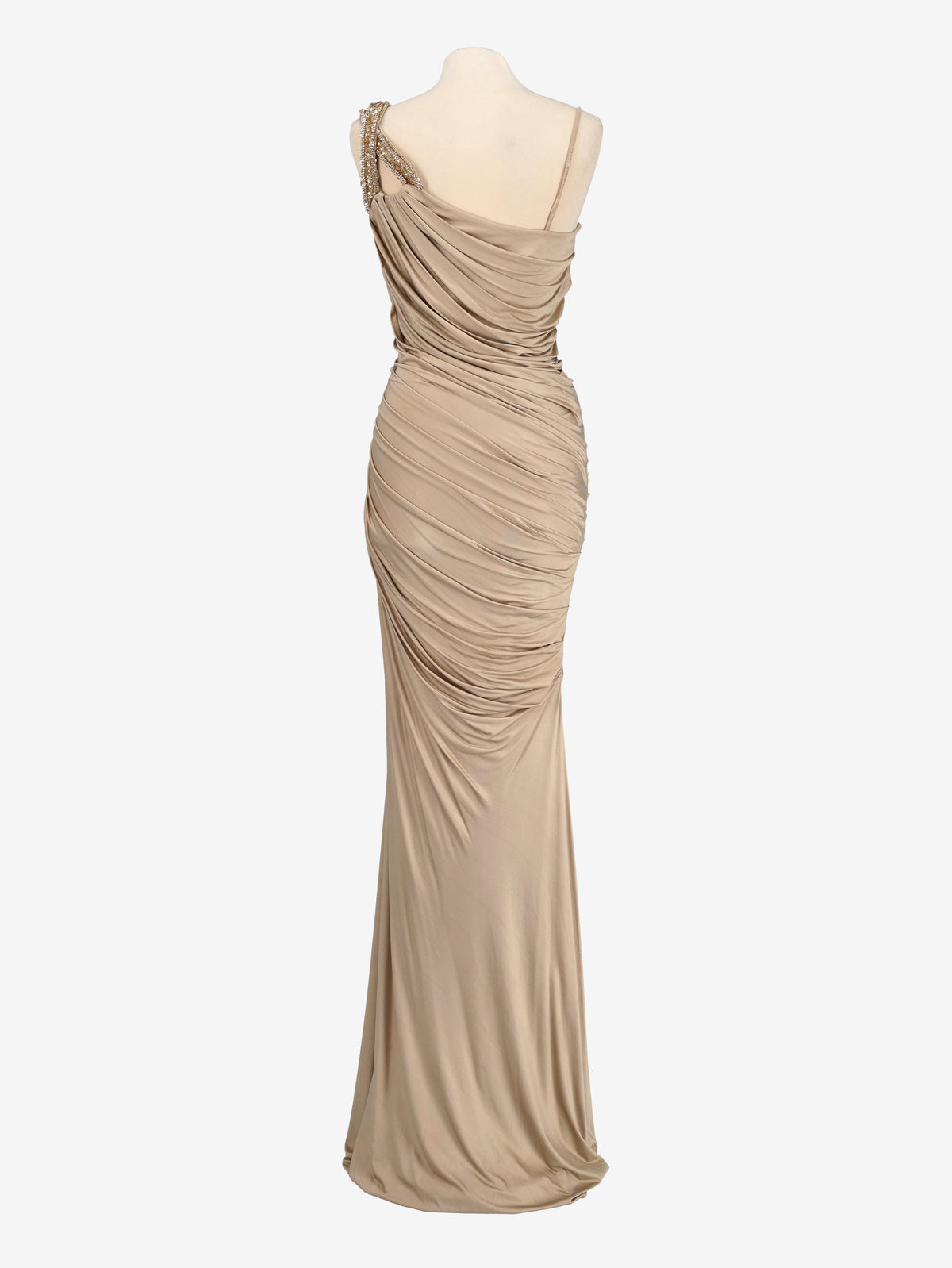 Champagne Draped Long Dress