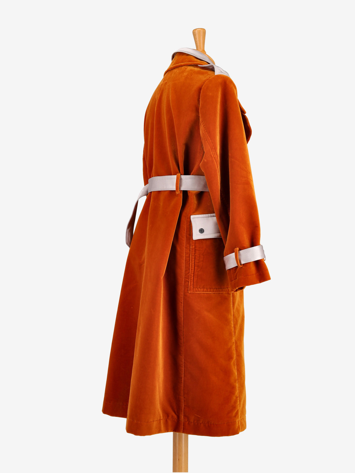 Tom Ford Orange Velvet Trench Coat - 00s