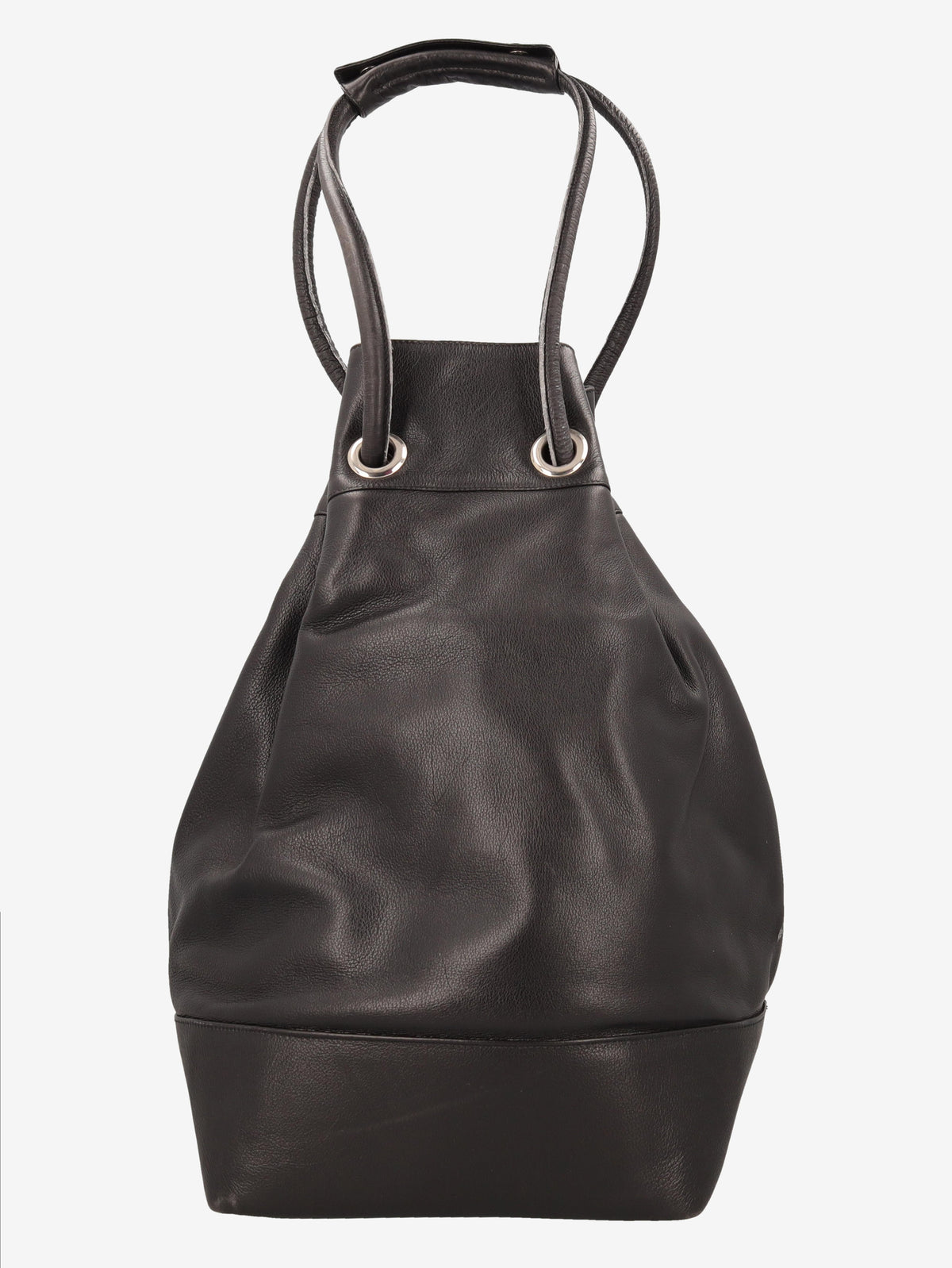 Gianni Versace Couture Black Leather Drawstring Bag