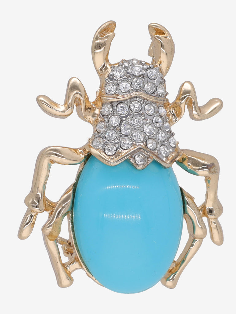 Kenneth Jay Lane Acquamarine Beetle Brooch CVR24.1.138  Kenneth Jay Lane