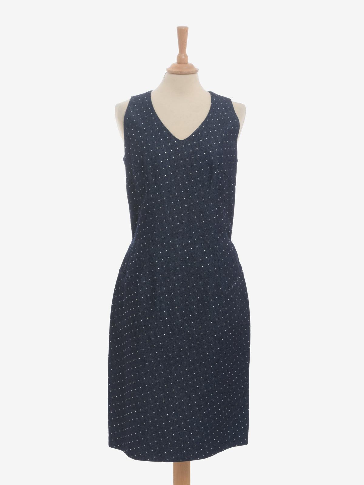 Vintage Denim Suit With Feathers