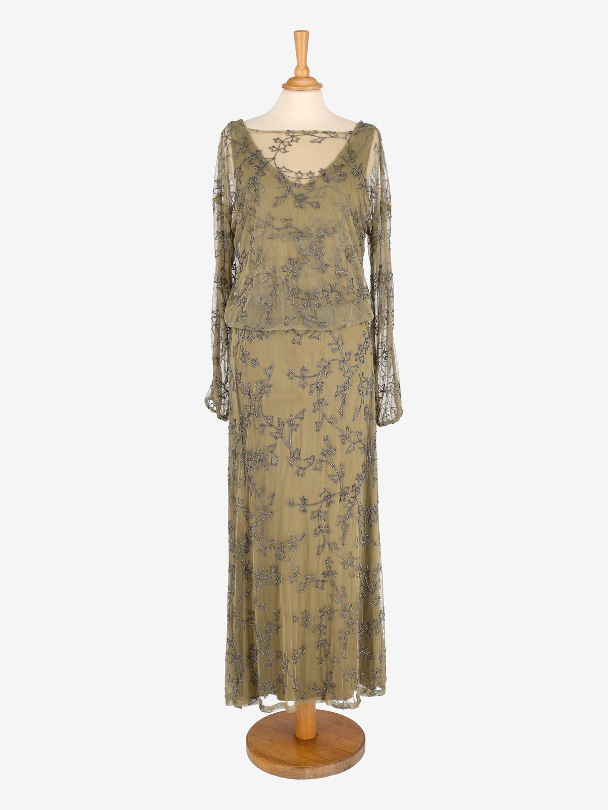 Vintage Embroidered Long Dress<BR/>