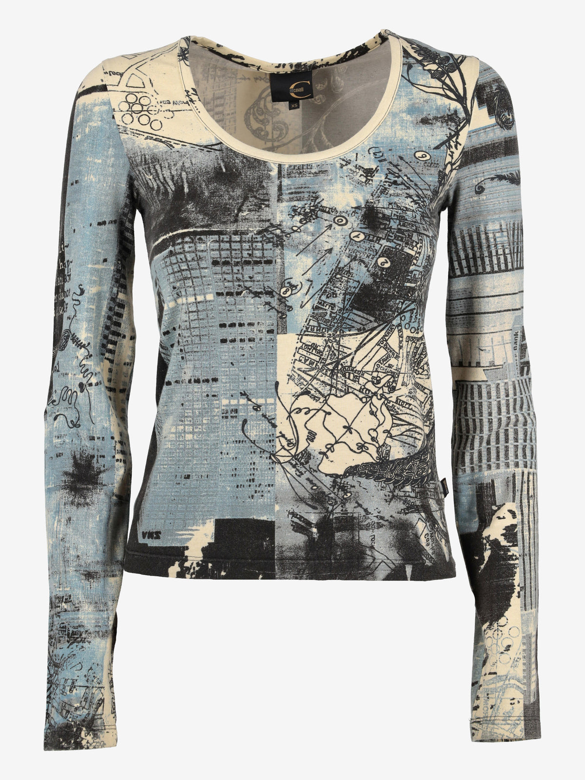 Just Cavalli Map Print Shirt W24121253.12  Just Cavalli