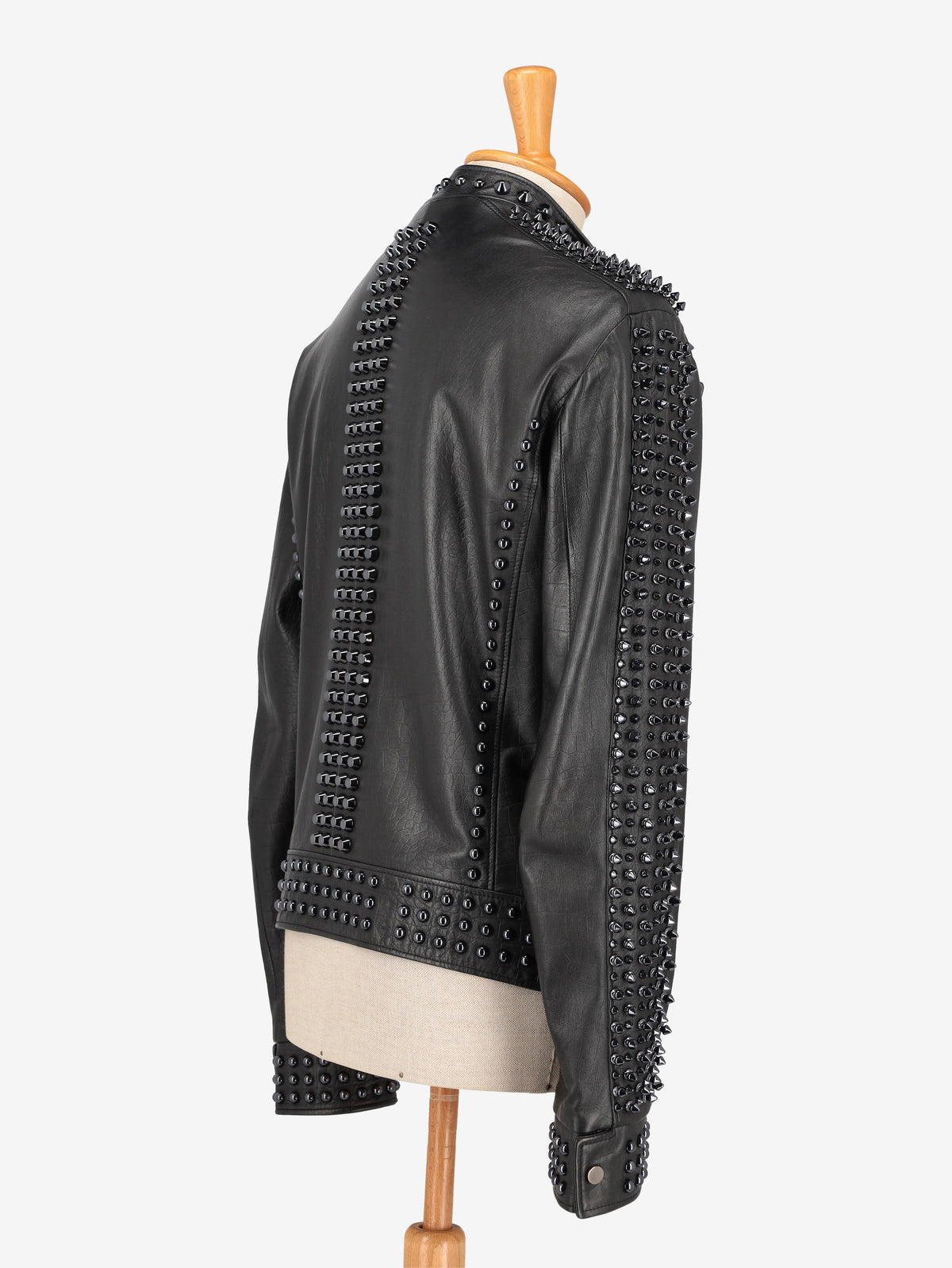 Vintage Black Studs Biker Jacket WCV250885  Vintage