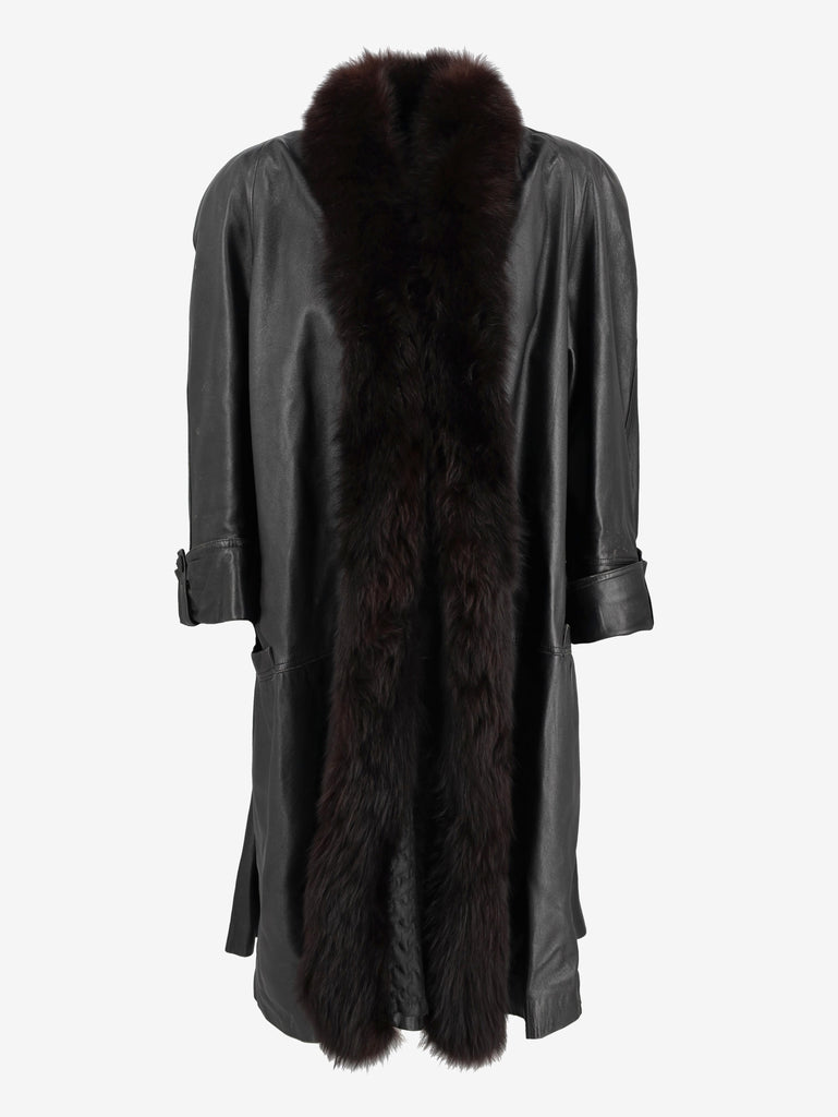 Vintage Leather Trench Coat W24121245  Vintage