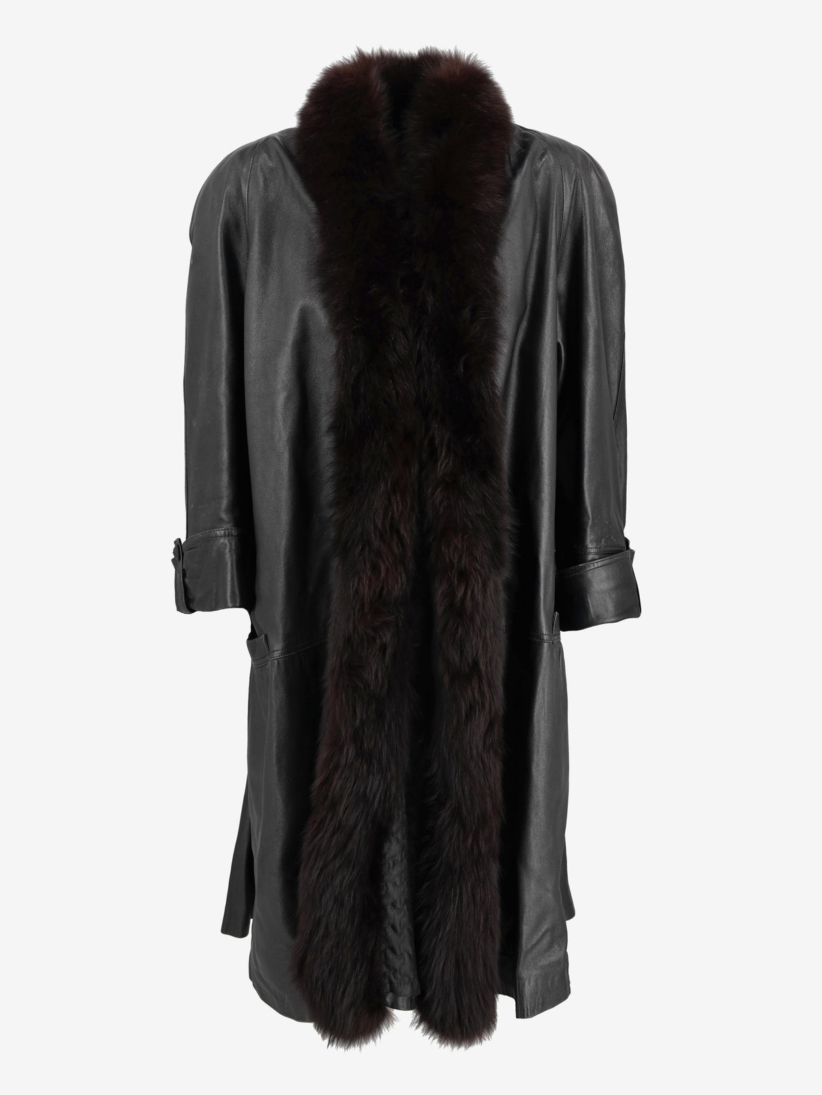 Vintage Leather Trench Coat W24121245  Vintage