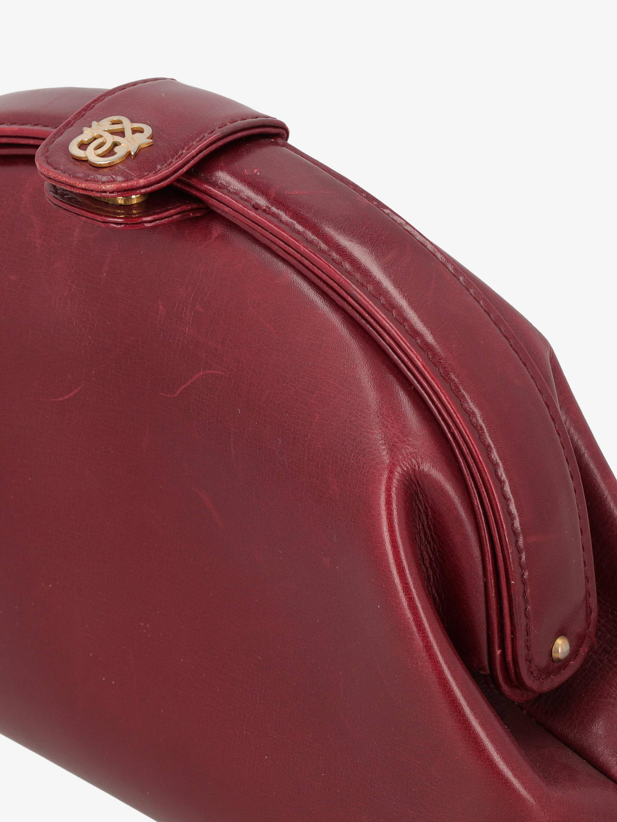 Pirovano Burgundy Bubble Clutch