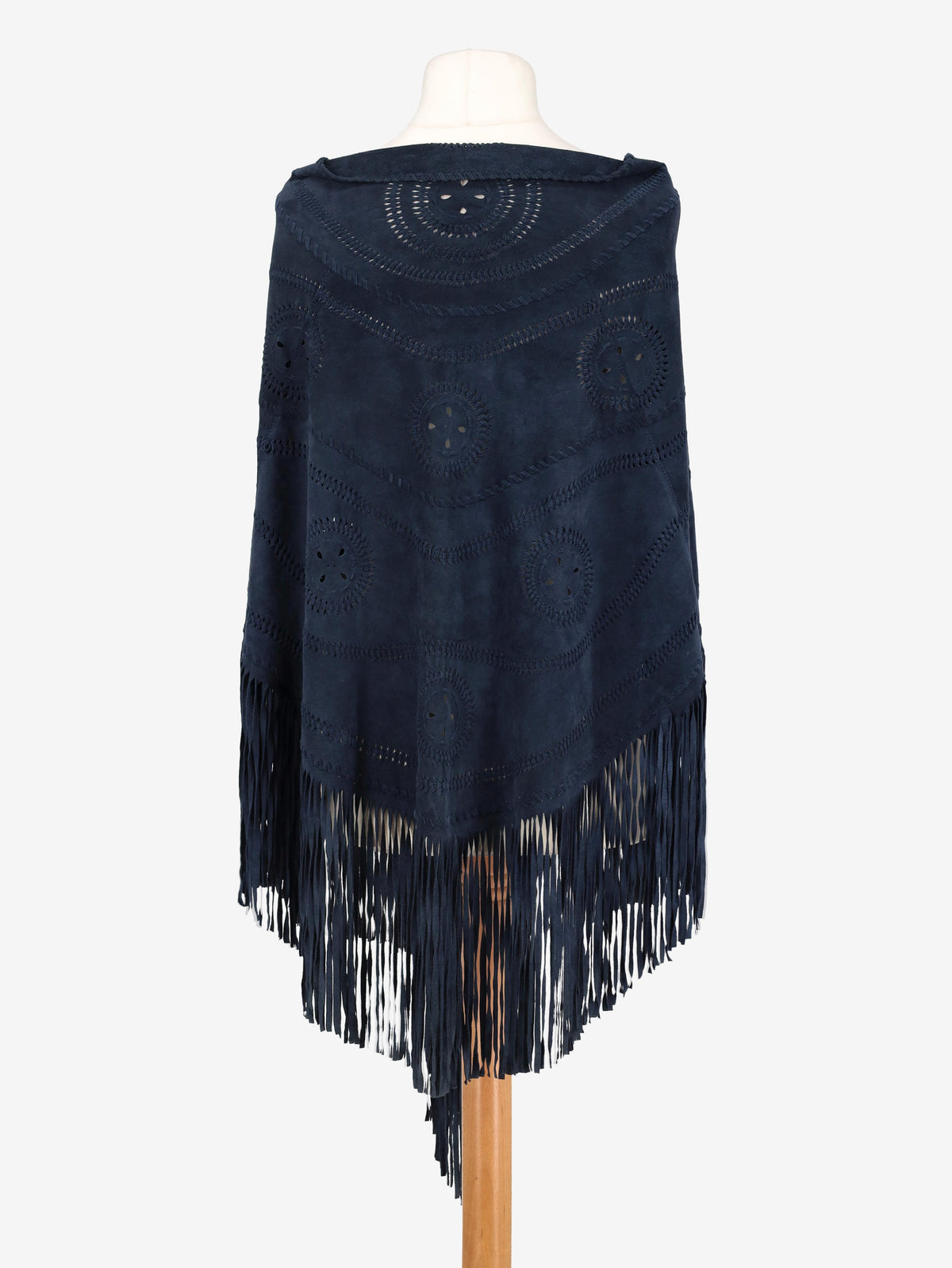 Vintage Blue Suede Shawl