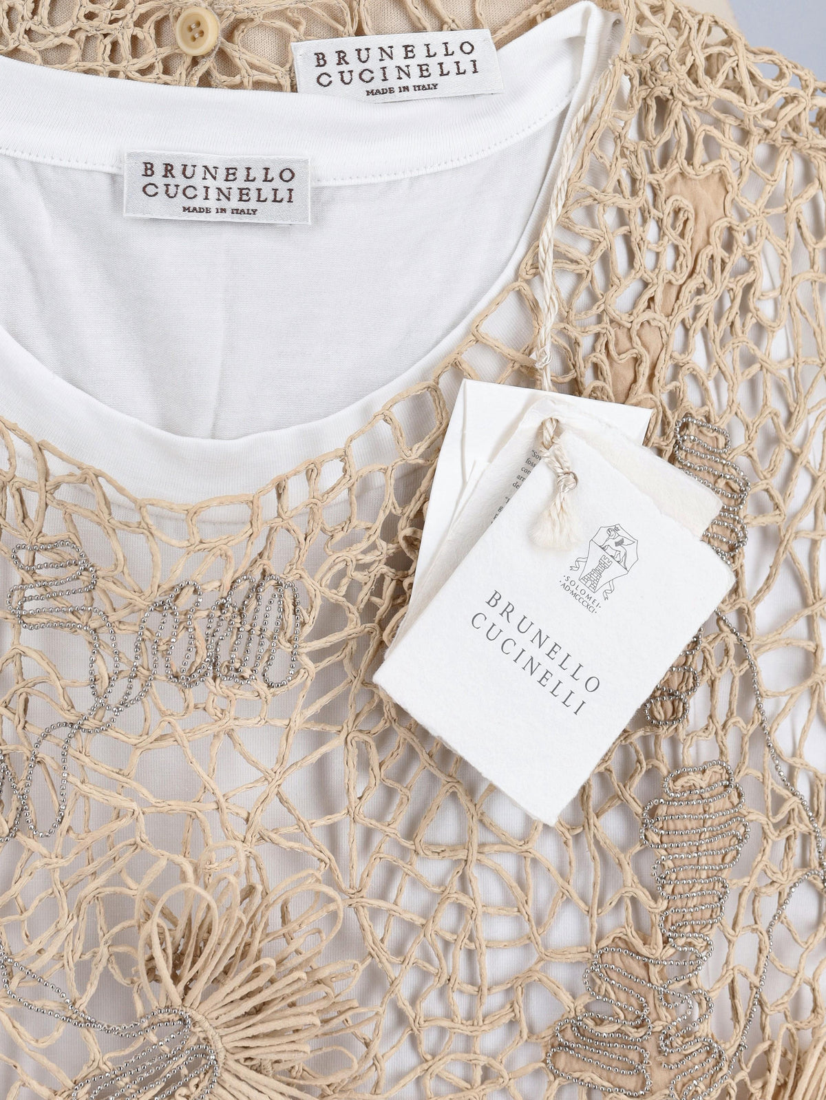 Brunello Cucinelli Woven Flowers Top