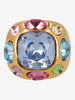 Kenneth Jay Lane Ring With Large Polychrome Stones CVR24.1.57  Kenneth Jay Lane