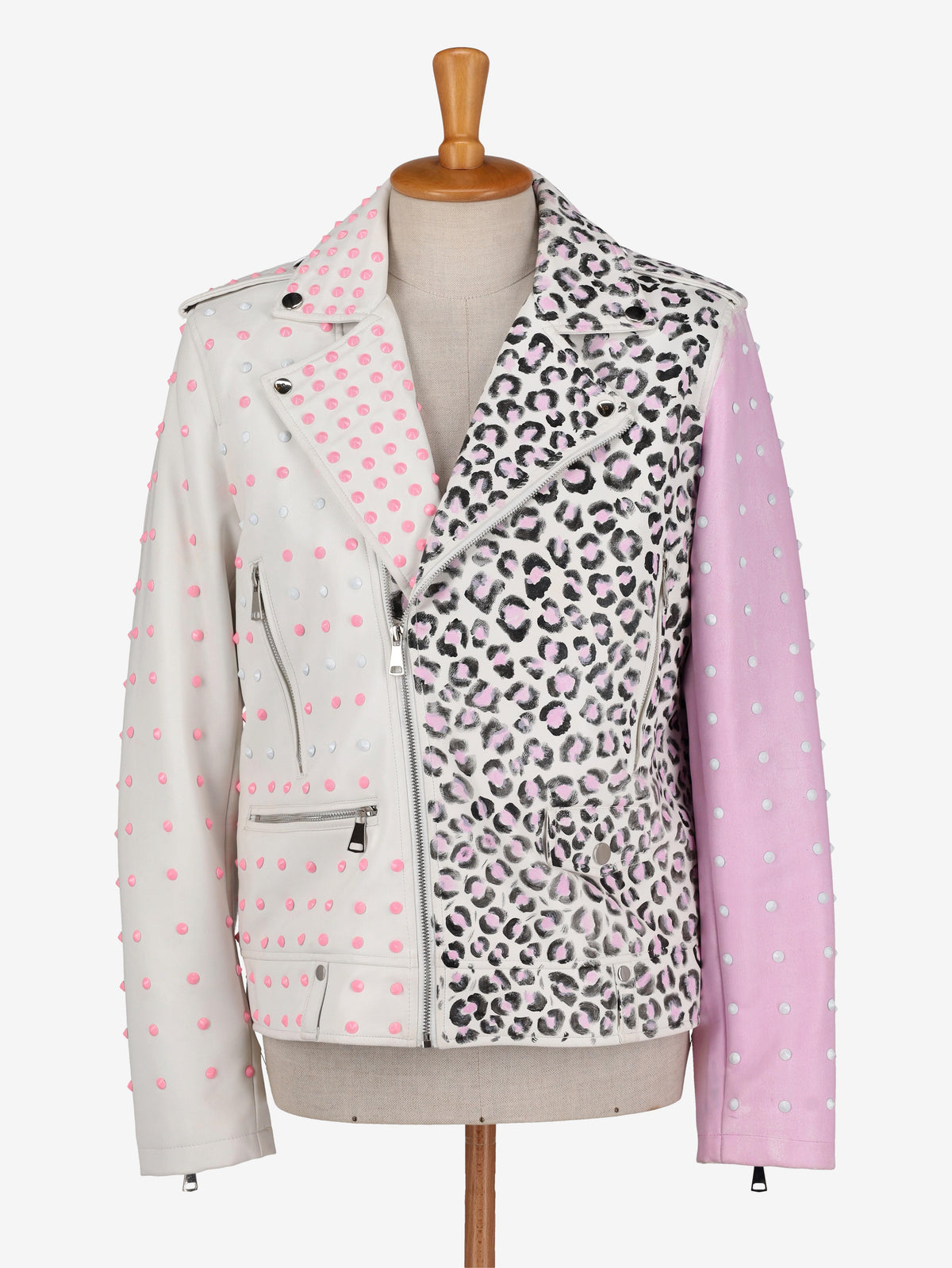 Vintage Pink Animalier Biker Jacket WCV250856.05  Vintage