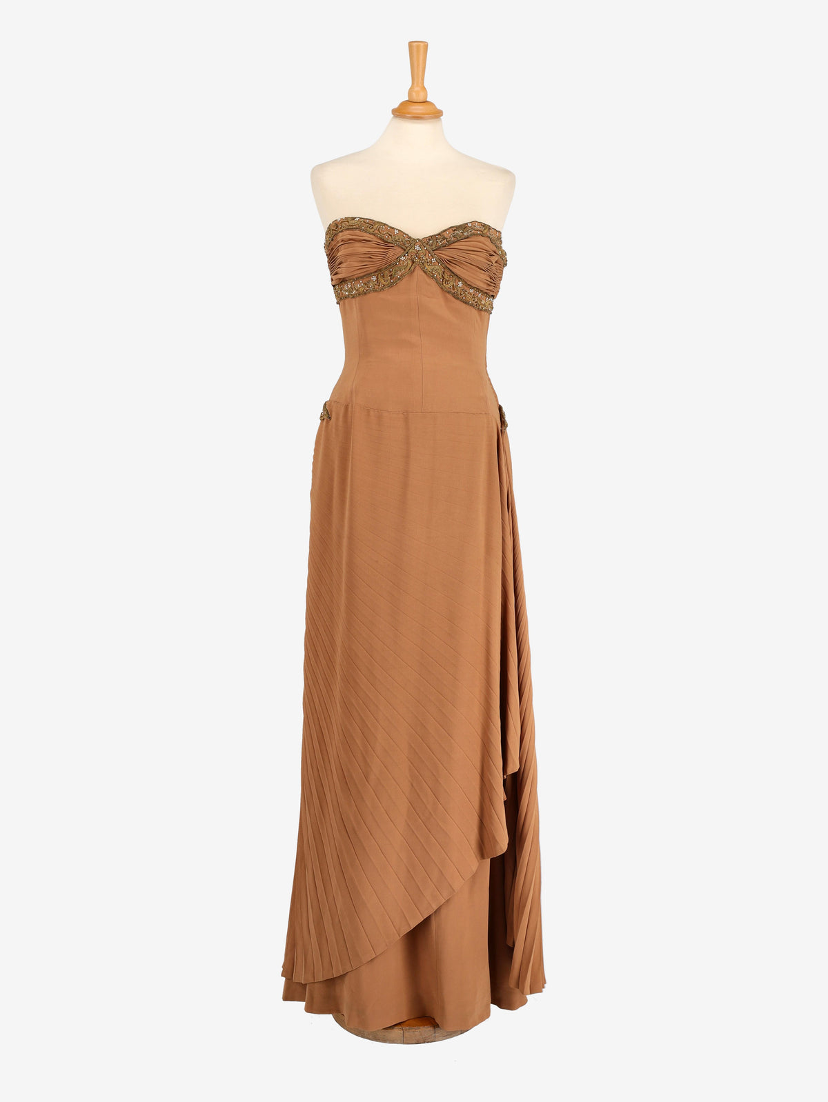Vintage Pleated Long Dress
