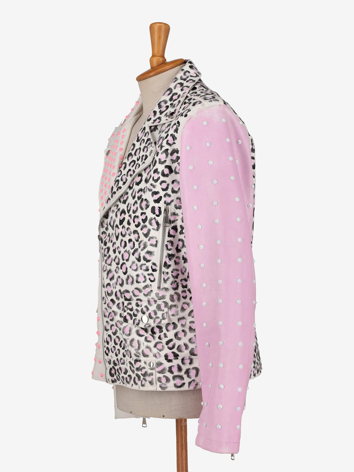 Vintage Pink Animalier Biker Jacket WCV250856.05  Vintage