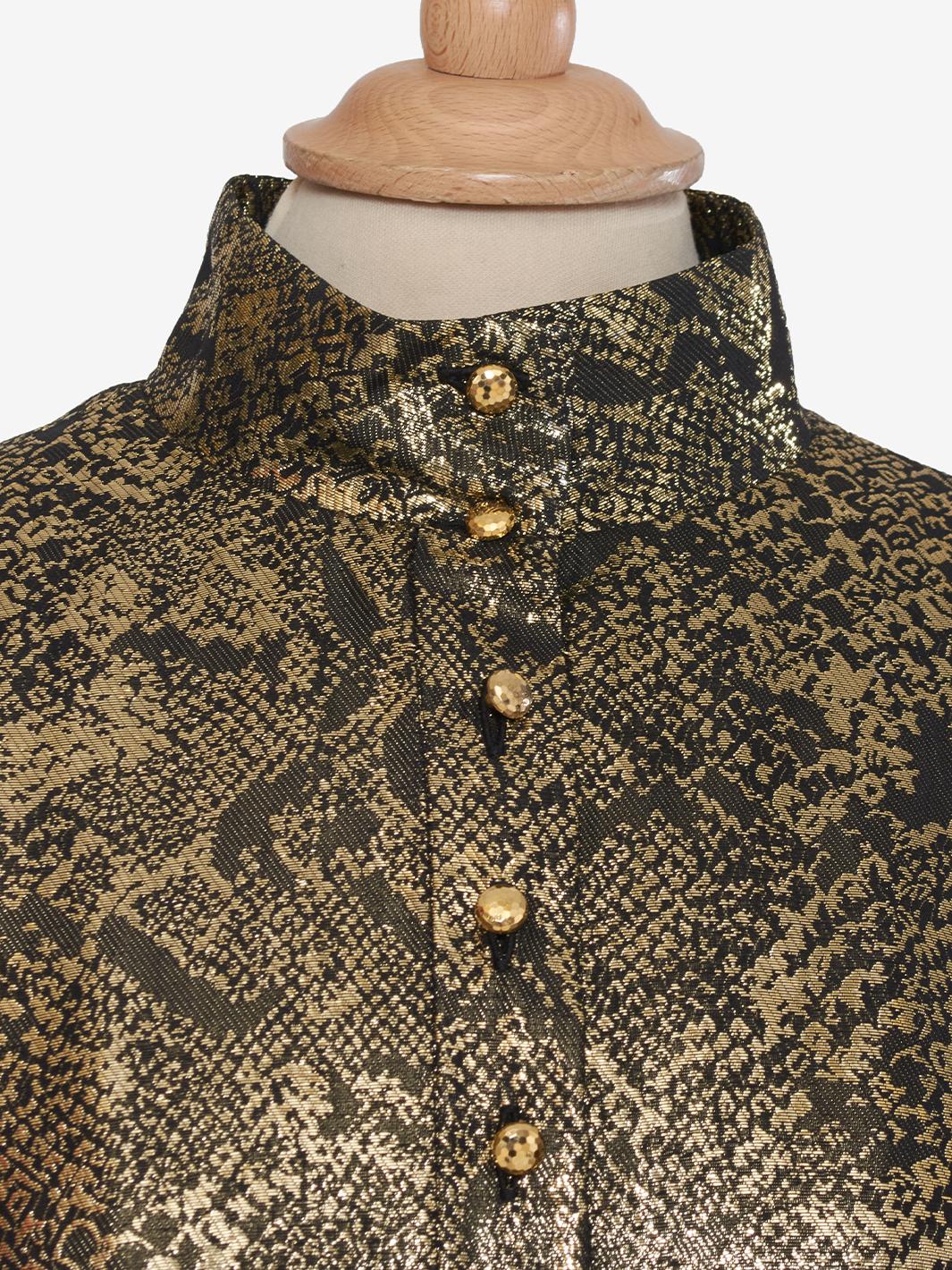 Scherrer 金色印花连衣裙