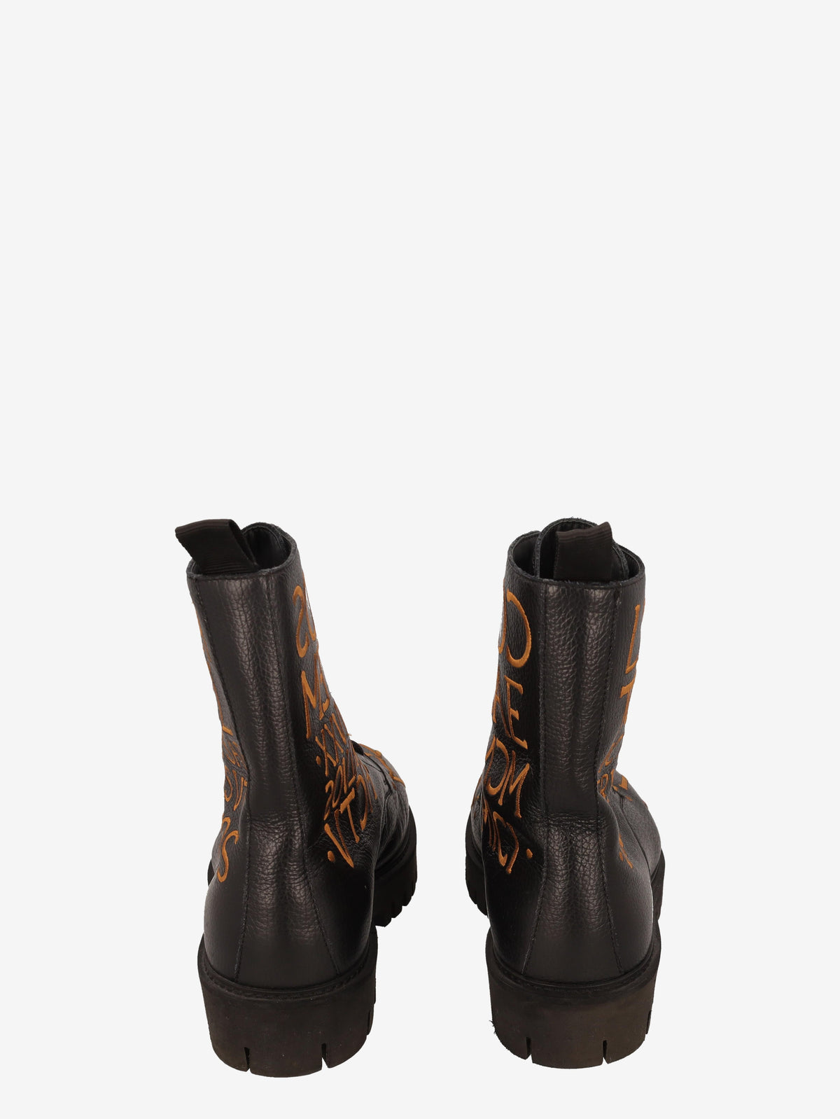 Moschino Lettering Leather Boots WCV250821.01  Moschino