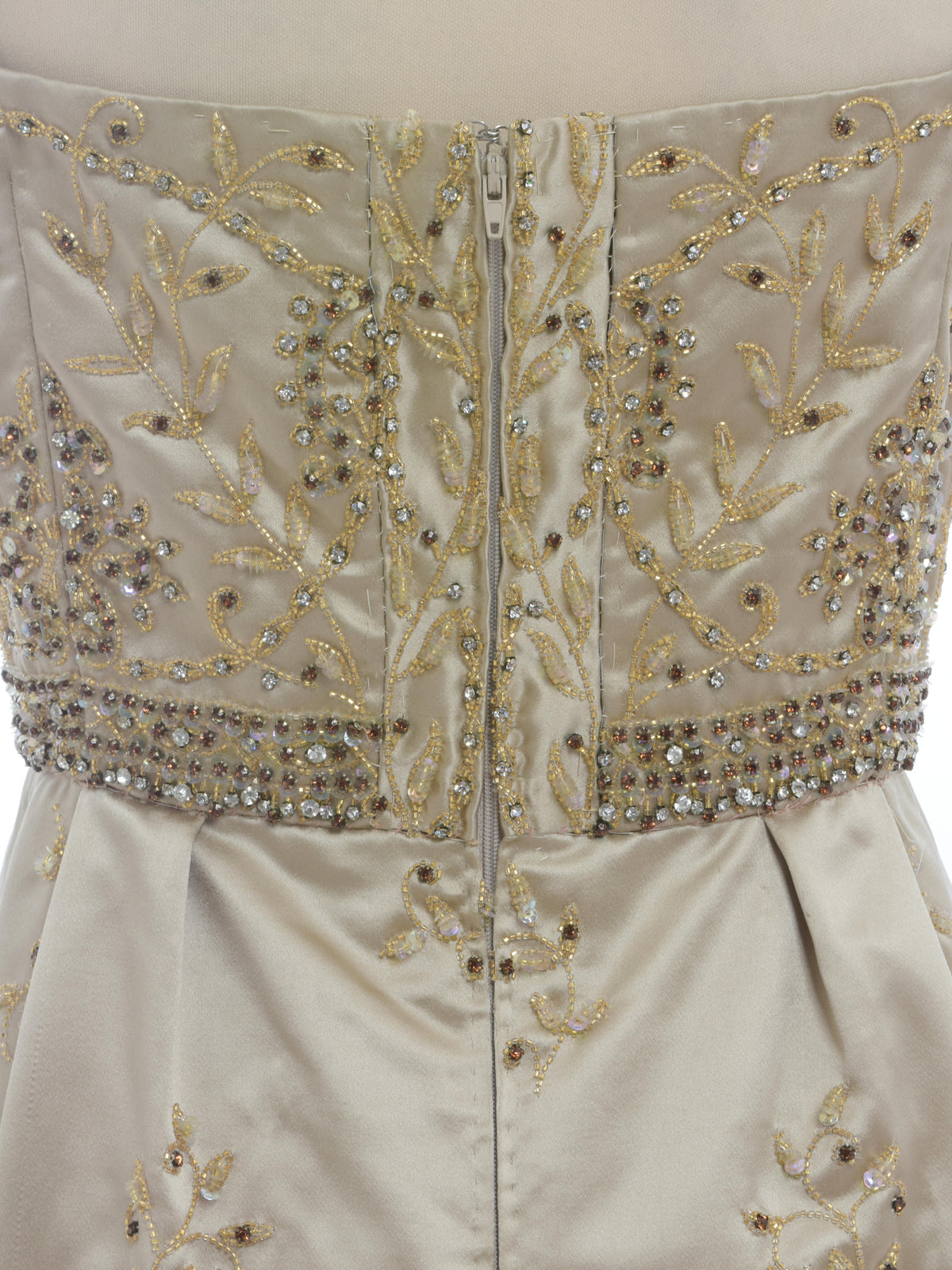 Vintage Beaded And Rhinestone Midi Dress - 50s