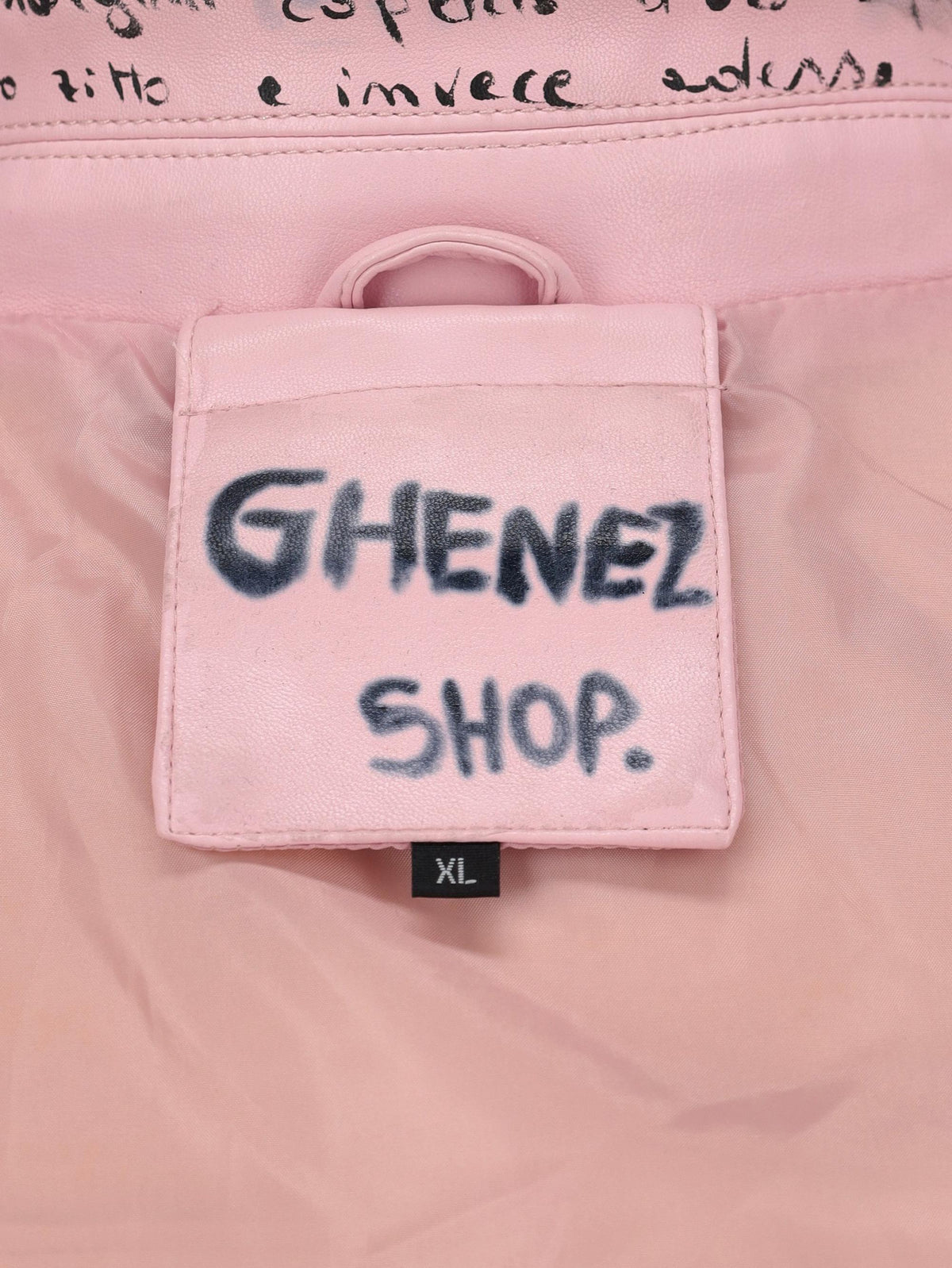 Vintage Lettering Pink Biker Jacket WCV250856.04  Vintage