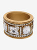 Gianfranco Ferré Gold Maxi Bracelet With White Rhinestones