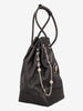 Gianni Versace Couture Black Leather Drawstring Bag