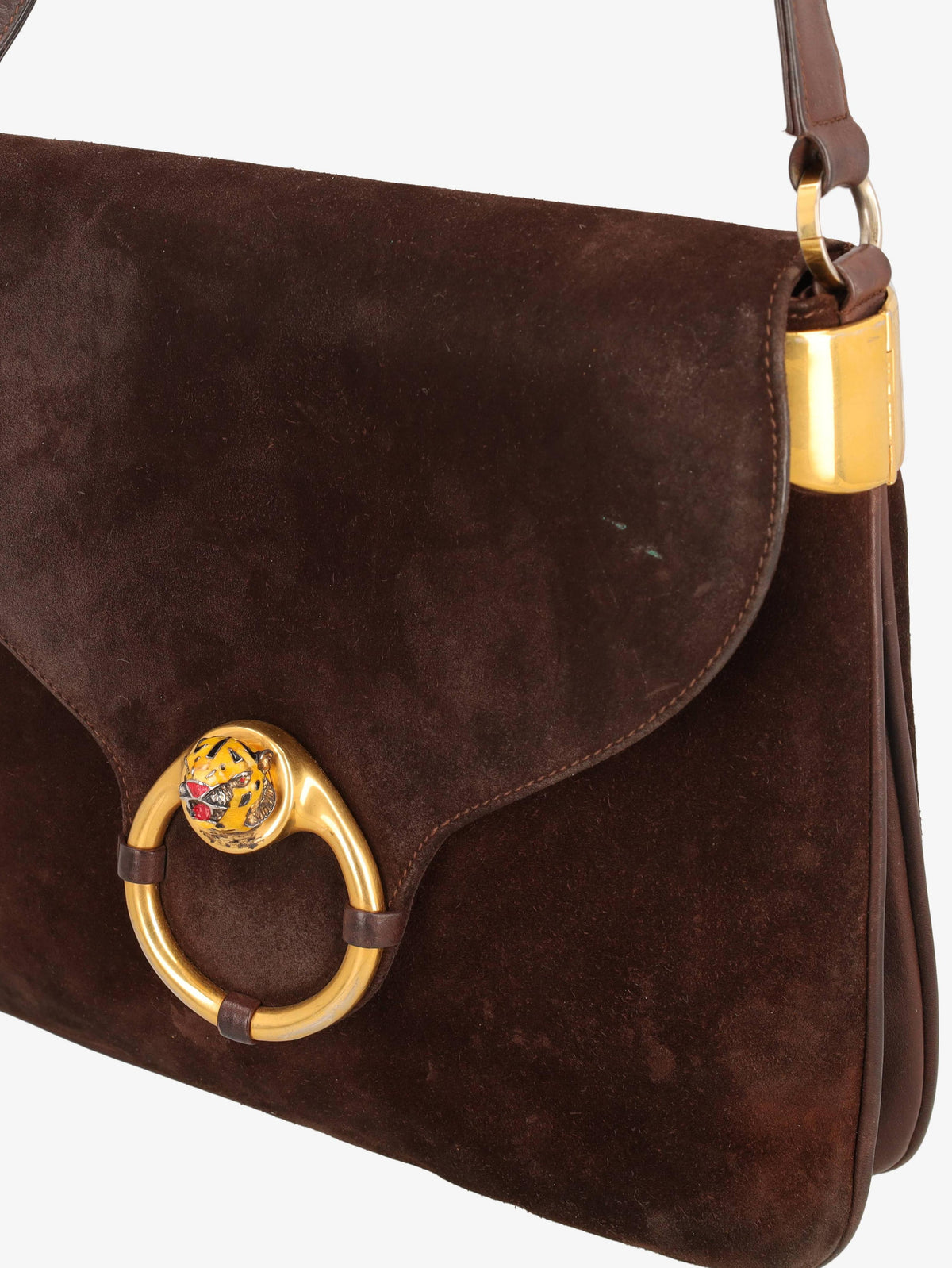 Gucci Vintage Tiger Buckle Shoulder Bag