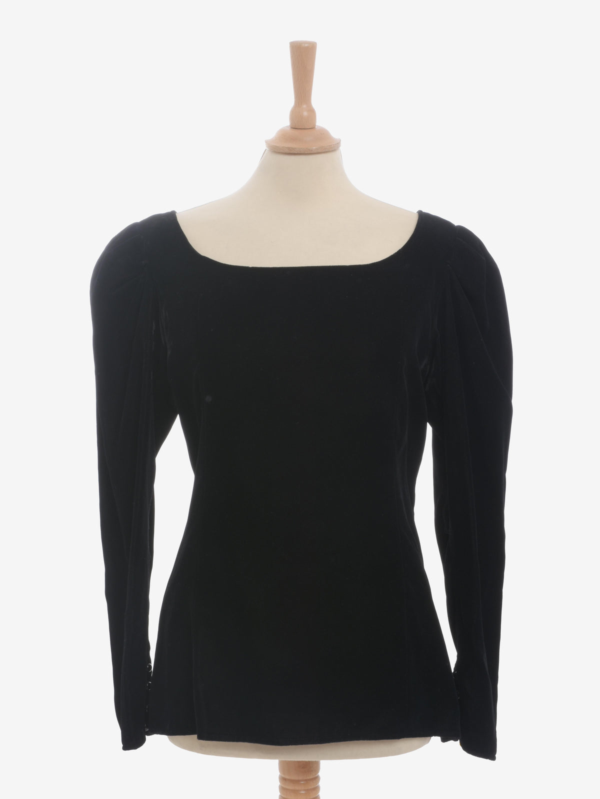 Yves Saint Laurent Black Velvet Blouse - '80s