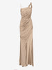 Champagne Draped Long Dress