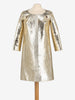 Versace Cocco Gold Leather Overcoat