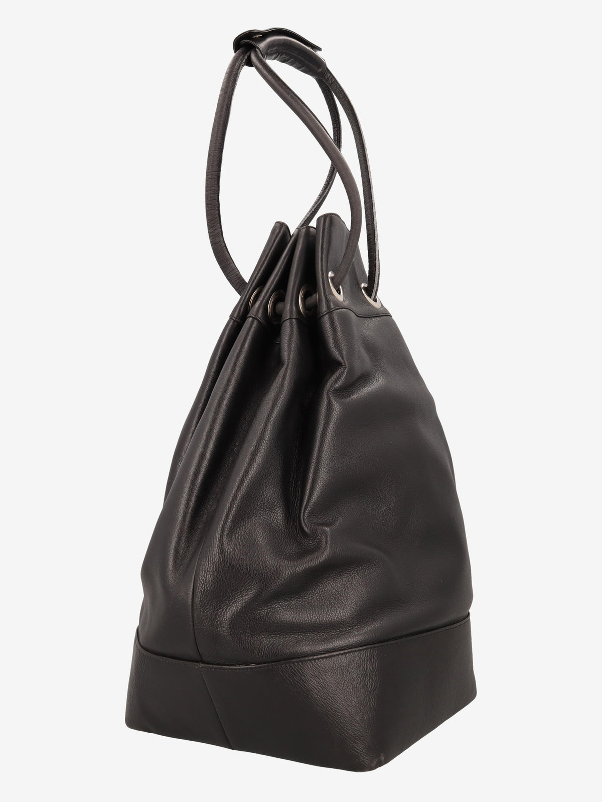Gianni Versace Couture Black Leather Drawstring Bag