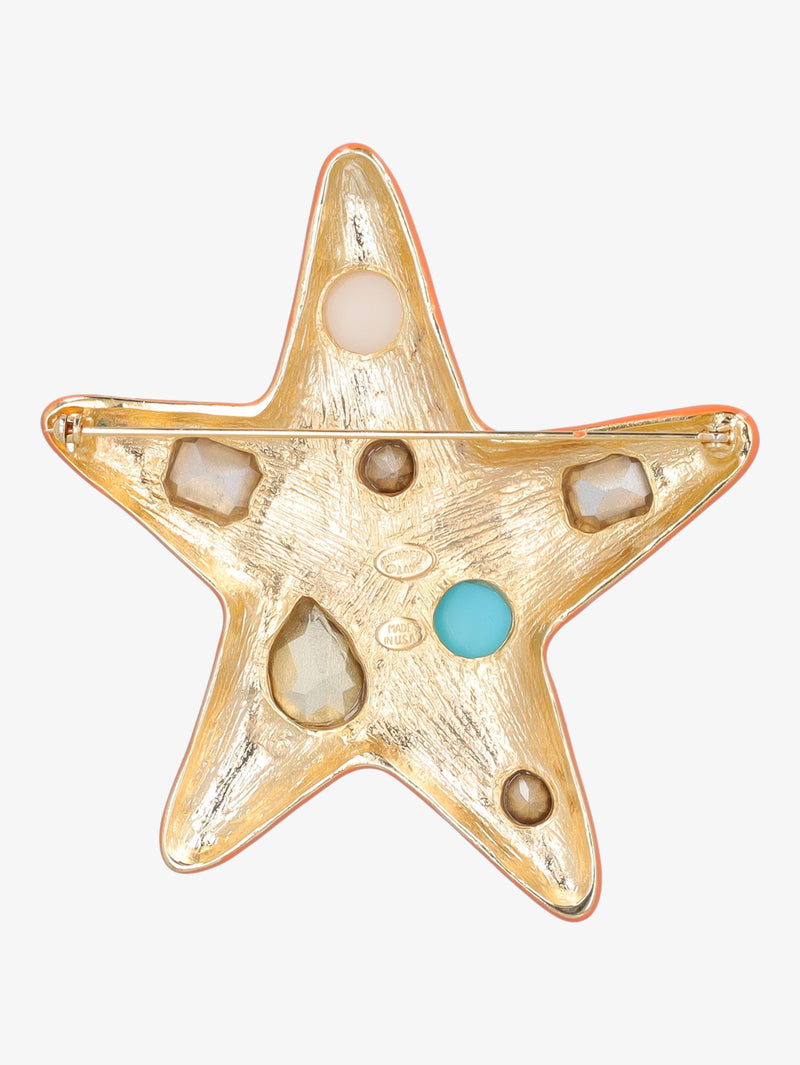 Kenneth Jay Lane Jackie Orange Star Brooch CVR24.1.134  Kenneth Jay Lane