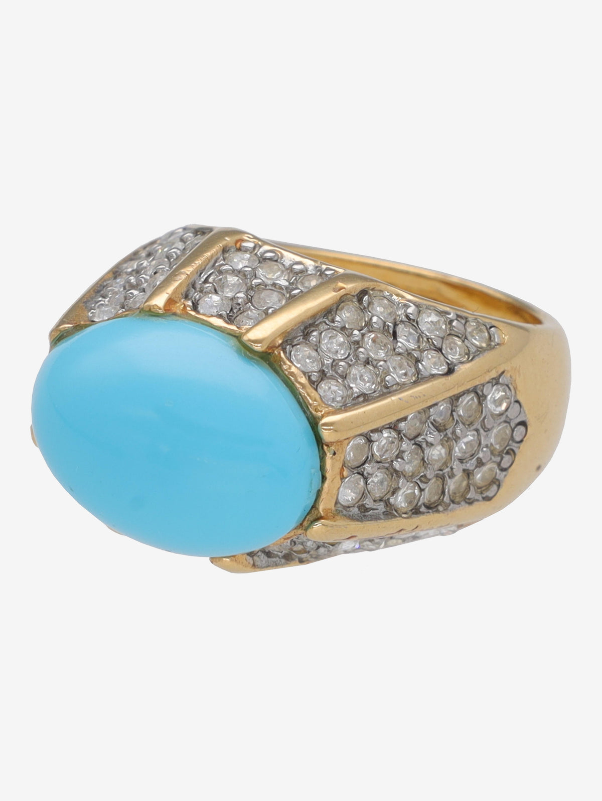 Kenneth Jay Lane Turquoise Oval Ring CVR24.1.105  Kenneth Jay Lane
