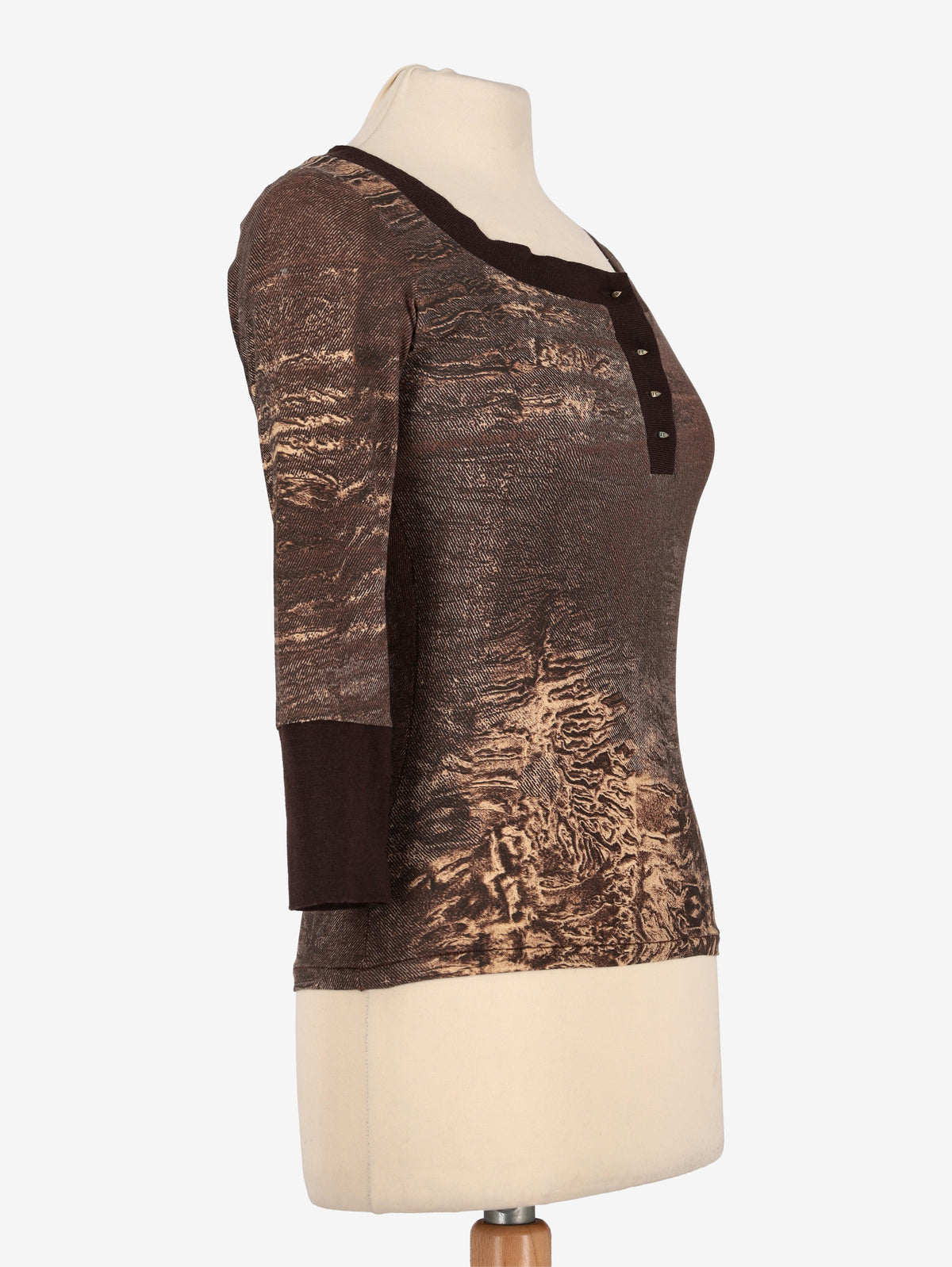Roberto Cavalli Chocolate Shirt W24121253.13  Roberto Cavalli