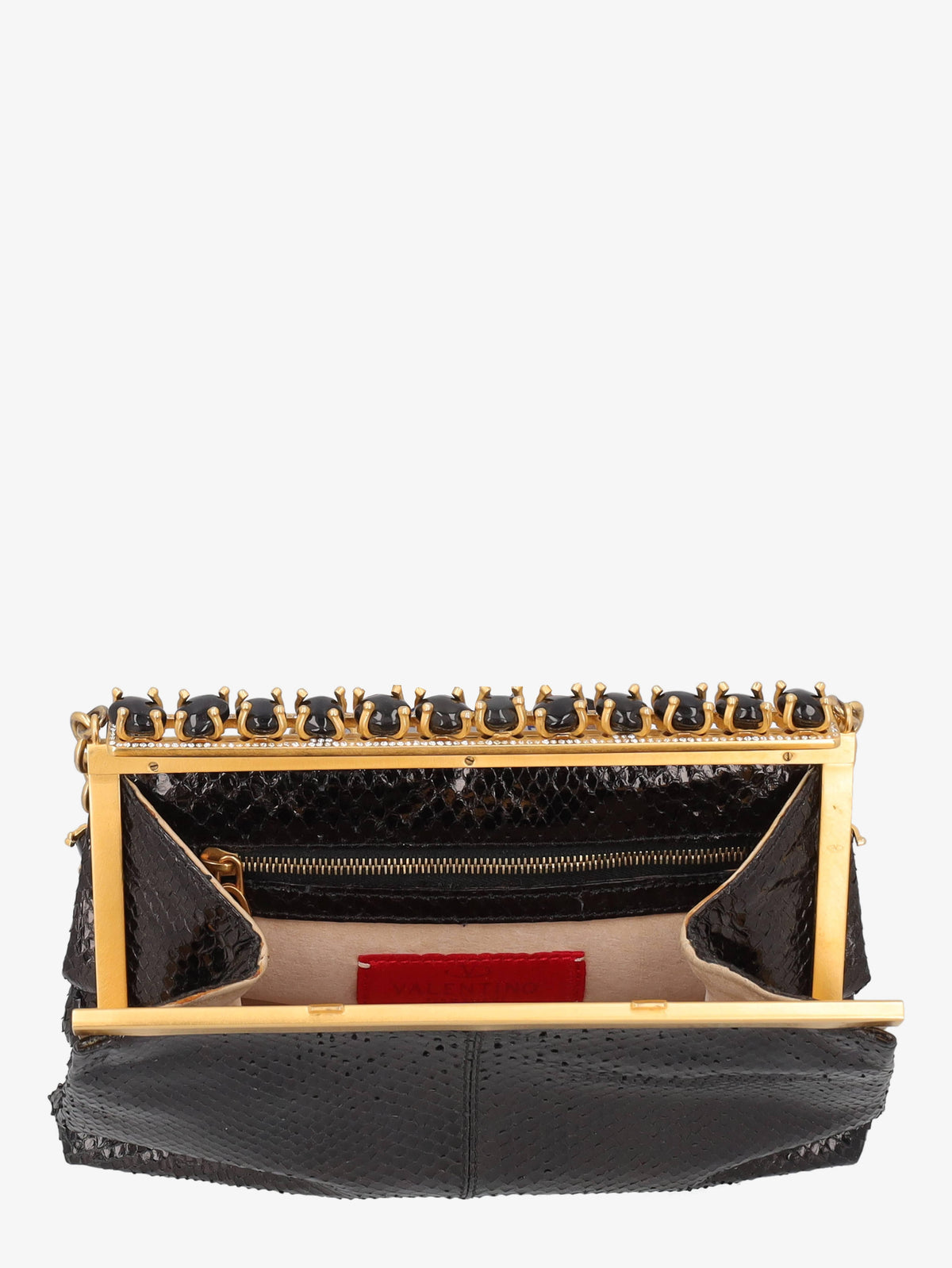 Valentino Python Jewel Clutch Bag
